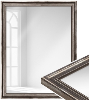 WANDStyle Wandspiegel H400, Silber, aus Massivholz im Stil Antik