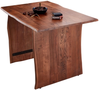 Baumkantentisch Esstisch Akazie Nussbaum 140x80 cm Holzgestell Henry 525577