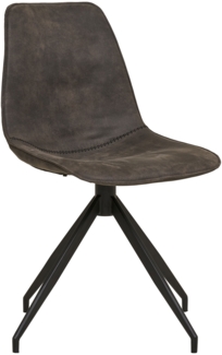 Esszimmerstuhl mit Drehgelenk, Mikrofaser, grau, schwarze Beine, HN1229