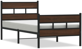 vidaXL Bettgestell ohne Matratze mit Kopf- und Fußteil 75x190 cm 4017159