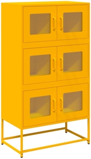 vidaXL Highboard Senfgelb 68x39x123 cm Stahl 853353
