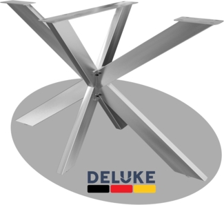 DELUKE® Tischgestell Metall KRYT Edelstahl inkl. Schrauben + Bodenschoner Tischbein Tischkufe Tischgestell für Holztisch Esstisch Schreibtisch Sitzbank 71 x 120 x 68 cm