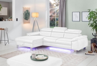 COTTA Ecksofa Komaris L-Form, mit Kopfteilverstellung, wahlweise Bettfunktion,Stauraum & Beleuchtung
