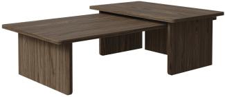 Selsey Usalo - Couchtisch 2er-Set - 140x90 / 90x55 cm - Holzoptik Nussbaum Wisconsin