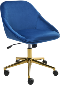 Schreibtischstuhl BARDSDALE Samtstoff Marineblau