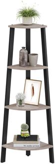 Vasagle Eckregal, Leiterregal, Standregal, Bücherregal, 4 Ebenen für Zuhause, Wohnzimmer, Schlafzimmer, Balkon, greige-schwarz von Songmics LLS034M01