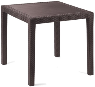 Gartentisch King Eckig Mokka 79 x 79 x 72 cm Rattan-Optik