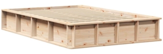 vidaXL Bettgestell mit Speicher Massives Kiefernholz 140 x 200 cm 3385715