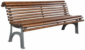 Casa Padrino Parkbank - Stadtbank Dunkelbraun / Grau 180 cm - Outdoor Möbel