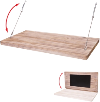 Wandtisch HWC-H48, Wandklapptisch Wandregal Tisch mit Tafel, klappbar Massiv-Holz ~ 120x60cm