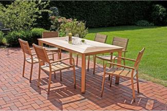 Garten-Essgruppe >Florence< (BxHxT: 300x85x392 cm) in champagner/braun