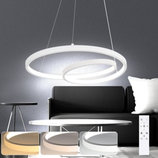 ZMH Pendelleuchte 40CM Design Modern für Wohnzimmer Schlafzimmer Küche Esszimmer, dimmbar, LED fest integriert, Tageslichtweiß, LED × höhenverstellbar