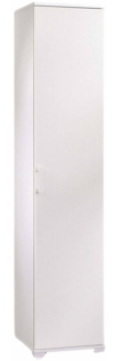 Dmora Mehrzweckschrank 1 Tür Aloise, linearer Schrank mit 1 Flügeltür und 4 verstellbaren Einlegeböden, Säulenschrank für Badezimmer, 100 % Made in Italy, 45 x 45 x 195 cm, Weiß,