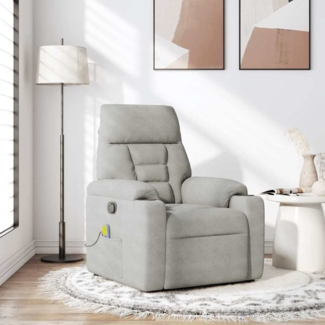 vidaXL Massagesessel Hellgrau Mikrofasergewebe 4015571