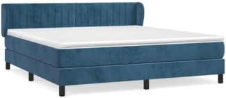vidaXL Boxspringbett mit Matratze Dunkelblau 180x200 cm Samt 3127629