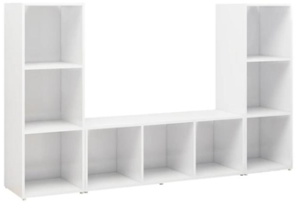 vidaXL TV-Schränke 3 Stk. Weiß 107x35x37 cm Holzwerkstoff 3079961