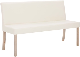 vidaXL Sitzbank 139,5 cm Cremeweiß Kunstleder 281330