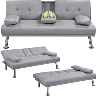 Yaheetech Schlafsofa Klappbares Couch Sofa mit Schlaffunktion Bettsofa, Liegefläche von 167 × 94 cm fürs Wohnzimmer/Schlafzimmer/Gästezimmer