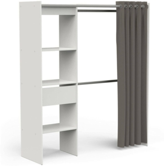 Dmora Großer Kleiderschrank Serpentina, Schlafzimmermöbel, Schrank, Garderobe, 167x50 h192 cm, Mattweiß