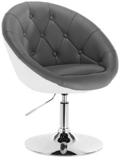 Barsessel Loungesessel mit Lehne zweifarbig weiß+Grau