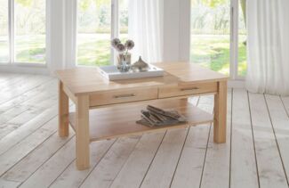 Zeitloser Couchtisch - SIMON - Eiche vollmassiv / Echtholz 110 x 70 cm