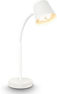 BRILONER - LED Tischlampe kabellos mit Touch, schwenkbar, drehbar, Akku & Lichtquelle tauschbar, Nachttischlampe, Leselampe, Schreibtischlampe, Tischleuchte, Akku Lampe, Home Office, 38,5cm, Weiß