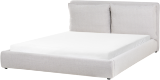 Bett mit Lattenrost Stoff BAJONNA 180x200 cm Hellgrau