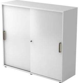 Schiebetürschrank 3 Ordnerhöhen, 120cm SG Weiß