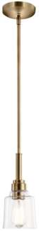 Kichler KL-AIVIAN-P-WBR Hängeleuchte Aivian E27 60W Stahl, Glas; Messing verwittert B:12. 4cm Ø12. 4cm dimmbar höhenverstellbar