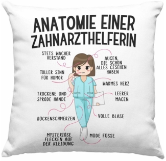 Trendation Dekokissen Trendation - Zahnarzthelferin Kissen Geschenk Lustig Zahnarzt Damen Ko