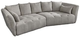 riess-ambiente Big-Sofa ROYAL 295cm grau - Bouclé, Federkern-Polsterung, Nosagfederung, modern, Einzelartikel 1 Teile, XXL-Couch mit Kissen & Rundum-Bezug - ideal für Gäste- und Wohnzimmer