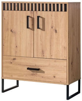 Kommode Anrichte Lamelix 80x40x102cm Artisan Eiche 2-türig