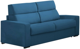 Dmora 2-Sitzer Schlafsofa Sonico, Schlafsofa fürs Wohnzimmer, gepolstert, abnehmbar, 100 % Made in Italy-Qualität, 200x95 h100 cm, Blau