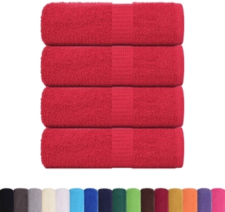 vidaXL Seiftücher 4 Stk. Rot 30x30 cm 360 g/m² 100% Baumwolle 136921