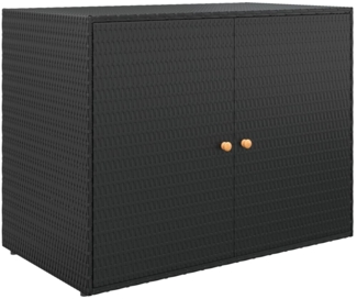 vidaXL Gartenschrank Schwarz 100x55,5x80 cm Poly Rattan 319868