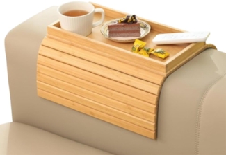 Auledio Tablett Bambus rutschfestes Sofa-Tablett - Faltbares Aufbewahrungstablett, (Größe:45.7x33.5cm), Faltbar,Rutschfest