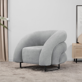 HOME DELUXE Sessel MACA - Samtgewebe Beige