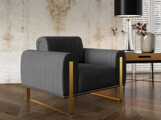 Sessel Designersessel VALERIE in Stoff Elisa Velvet Anthrazit