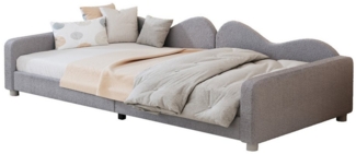 REDOM Polsterbett Kinderbett, Schlafsofa Jugendbett Gästebett (mit Rückenlehne und Armlehnen, 90x200 cm Bettgestell Teddystoff Multifunktionales weiches Bett), ohne Matratze