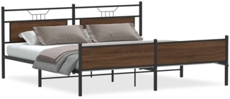 vidaXL Metallbett ohne Matratze Braun Eichen-Optik 193x201 cm 3325138