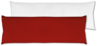 Seitenschläfer Kissenhülle Kissenfüllung Körperkissen, bequem und anschmiegsam in vielen verschiedenen Farben erhältlich (ca. 40x120cm + Kissenfüllung / rot - karminrot)