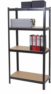 Schwerlastregal HWC-D67, Werkstattregal Steckregal, 160x80x40cm, Traglast bis 320kg MVG-zertifiziert ~ schwarz