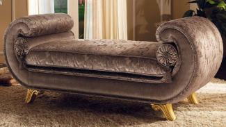 Casa Padrino Luxus Barock Sitzbank Braun / Gold - Prunkvolle Massivholz Bank im Barockstil - Italienische Barock Möbel - Luxus Möbel im Barockstil - Luxus Qualität - Made in Italy