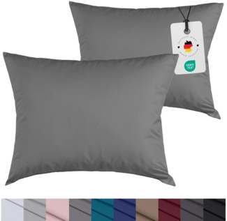 Carpe Sonno Kissenbezug 40x40 40x80 80x80 80x40 2er Set Kissenhülle Mikrofaser Kissenbezug, (2 Stück), Kopfkissenbezug 40 x 40 cm, Uni Grau einfarbig