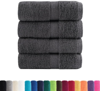 vidaXL Premium Waschhandtücher SOLUND 4er-Set Anthrazit 30x30cm 600gsm 137149