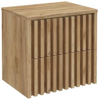 Lomadox Waschbeckenschrank DESIO-107 in Eiche 60 cm breit für Aufsatzwaschbecken