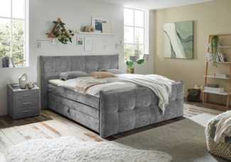 ED EXCITING DESIGN Boxspringbett Gallina, mit Bettkasten, inkl. Topper