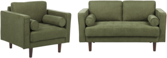 Sofa Set dunkelgrün 3-Sitzer NURMO