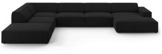 Micadoni 7-Sitzer Panorama Ecksofa Jodie Black