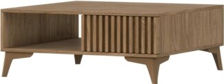 MOEBLO Couchtisch Entia (Eiche Artisan mit Schublade mit Lamellen, Wohnzimmertisch, Beistelltisch, Sofatisch, Kaffeetisch, Coffee table), (HxTxB):32 x 80 x 80 cm